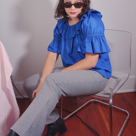 Zara Gingham Trouser Pants - Picture 6 of 8